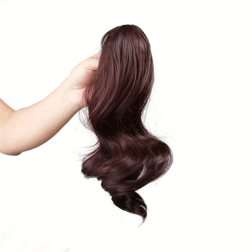 Drawstring Ponytail Highlight Long Wavy Ponytail Extensions Synthetic Clip In Hair Extensions Natural Looking For Daily Use