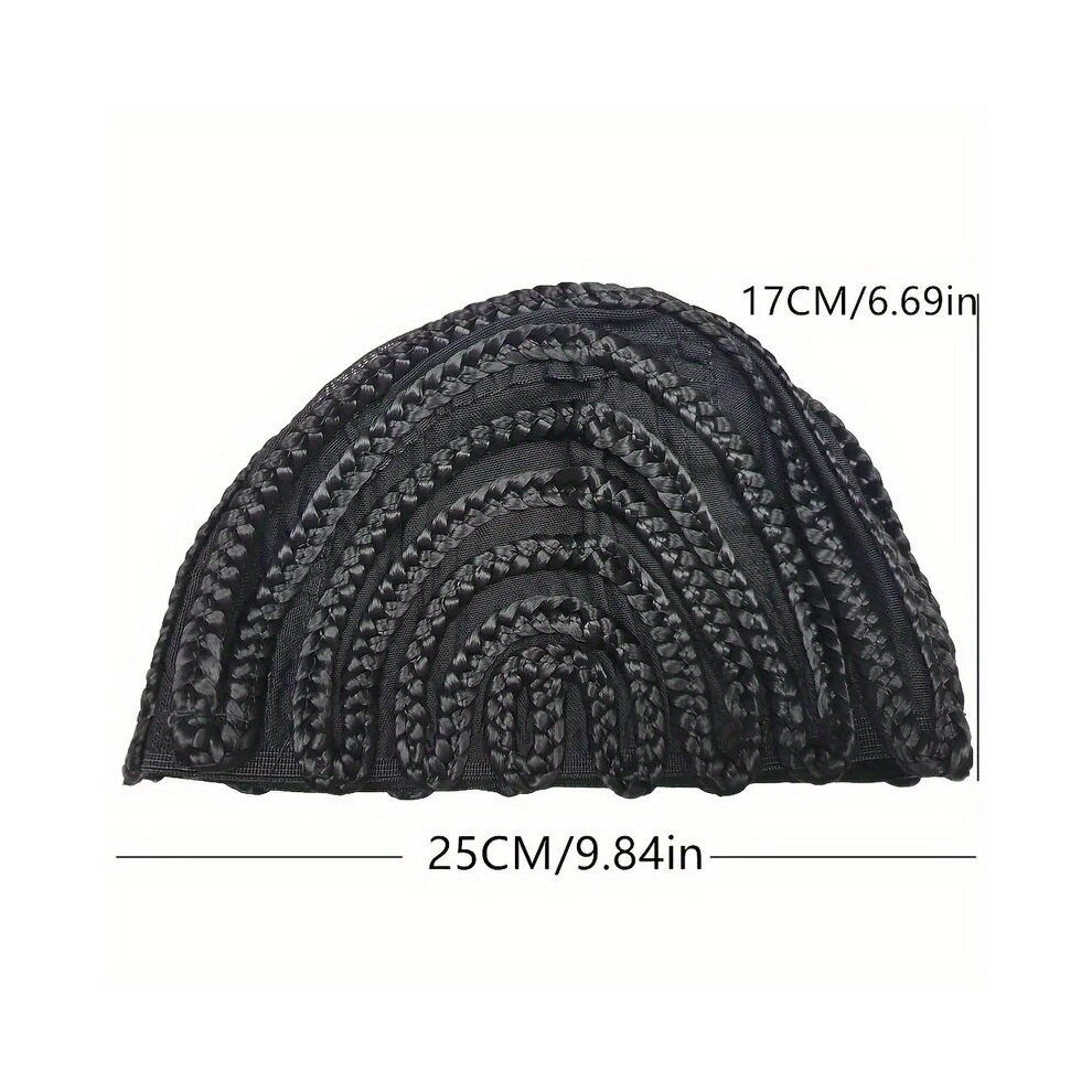 Unisex Multicoloured 1Pc Crochet Wig Cap In Cornrow Sew Hair For Making Synthetic Wig Or Weave Easier Sew In Crochet Braided Wig Caps Medium Size Crochet Cornrow Cap For C