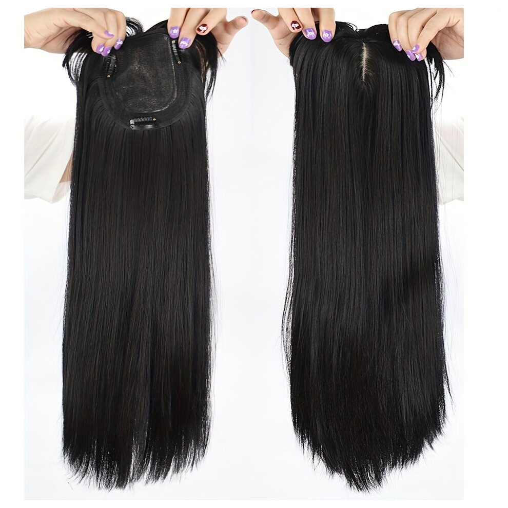 Unisex Multicoloured Invisible Hair Topper Long Straight Hair Toppers For Women Synthetic Hair Toppers For Women With Thinning Hair Wiglets Ladies Toppers Hair Pieces To C
