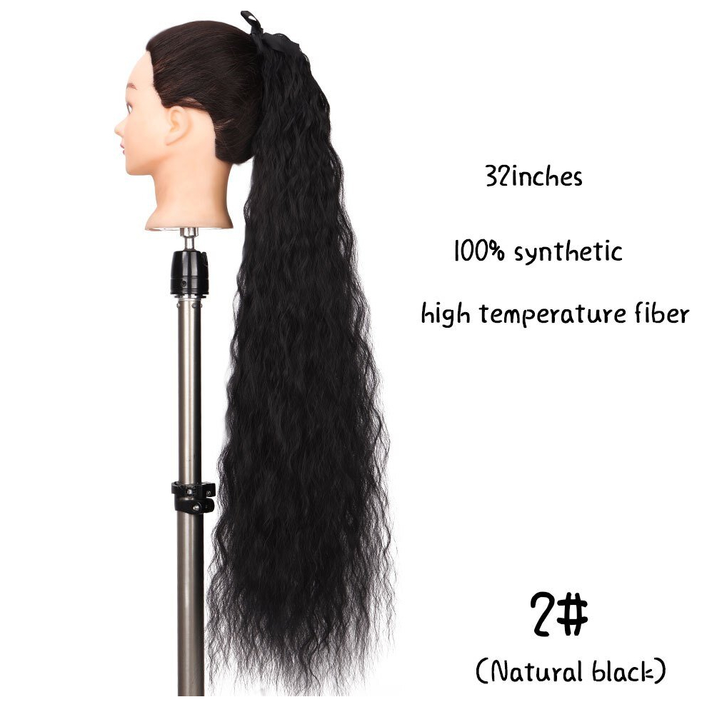Unisex Multicoloured Curly Ponytail Extension Hairpiece For Women Corn Wave Ponytail Wig Hair Extension Magic Wavy Synthetic Hair