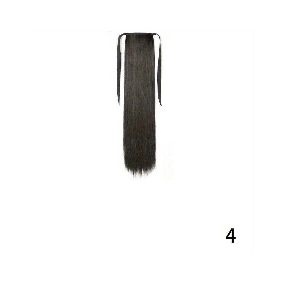 Long Straight Ponytail Extensions Synthetic Clip In Hairpieces for Women and Girls Effortlessly Add Volume and Length to Your Hair
