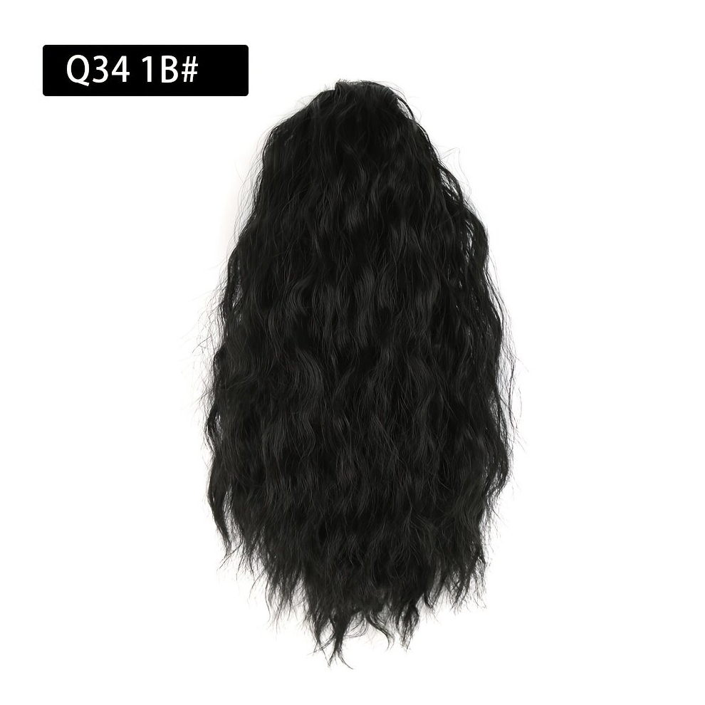 Unisex Multicoloured Drawstring Ponytail Short Wavy Ponytail Extensions Synthetic Clip In Hair Extensions Natural Looking For Daily Use