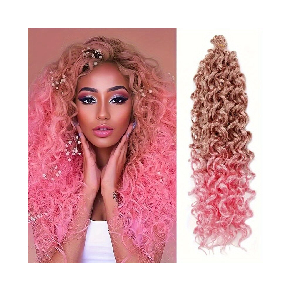 Ombre Long Curly Hair Synthetic Crochet Hair Extensions Natural Looking For Daily Use