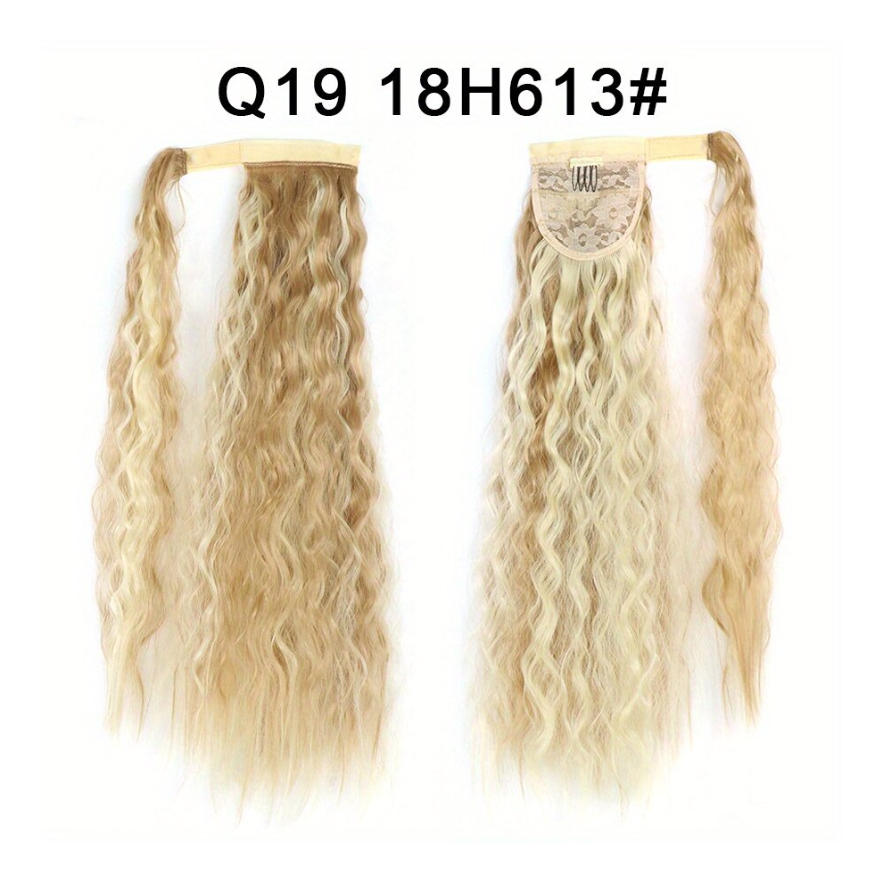 Wavy Long Corn Curly Ponytail Extensions Synthetic Fiber Warp Around Wavy Ponytail Extensions for Women Add Volume and Style to Your Hair