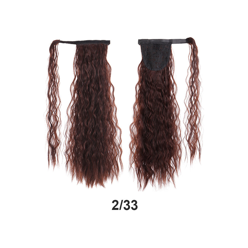 Natural Curly Wavy Ponytail Extensions Long Corn Wave Hair Wrap Around for Stylish and Effortless Look