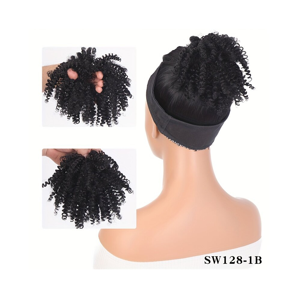 Unisex Multicoloured Screw Shaped Synthetic Hair Updo Wig Synthetic Ponytail Wig High Temperature Fiber Curly Hair Bun For Women
