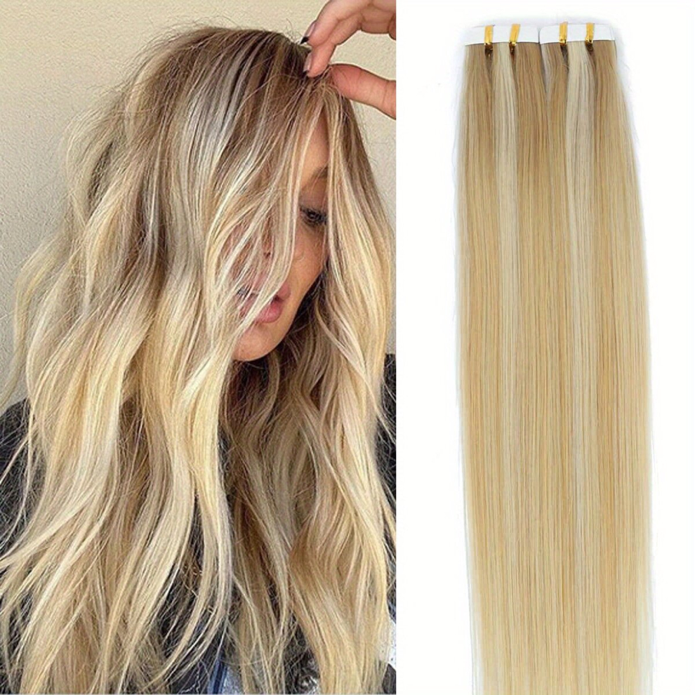 20pcs Ombre Straight Tape In Human Hair Extensions Natural Looking Seamless Tape In Straight Human Hair Skin Weft