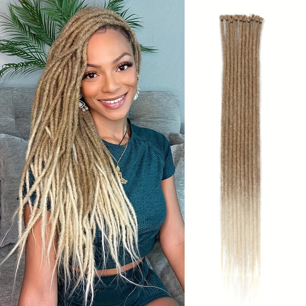 Unisex Multicoloured 24 Inch 10 Strands Pack Dreadlock Extensions Soft Synthetic Dreads Copper Braids Dreads Locs Extension