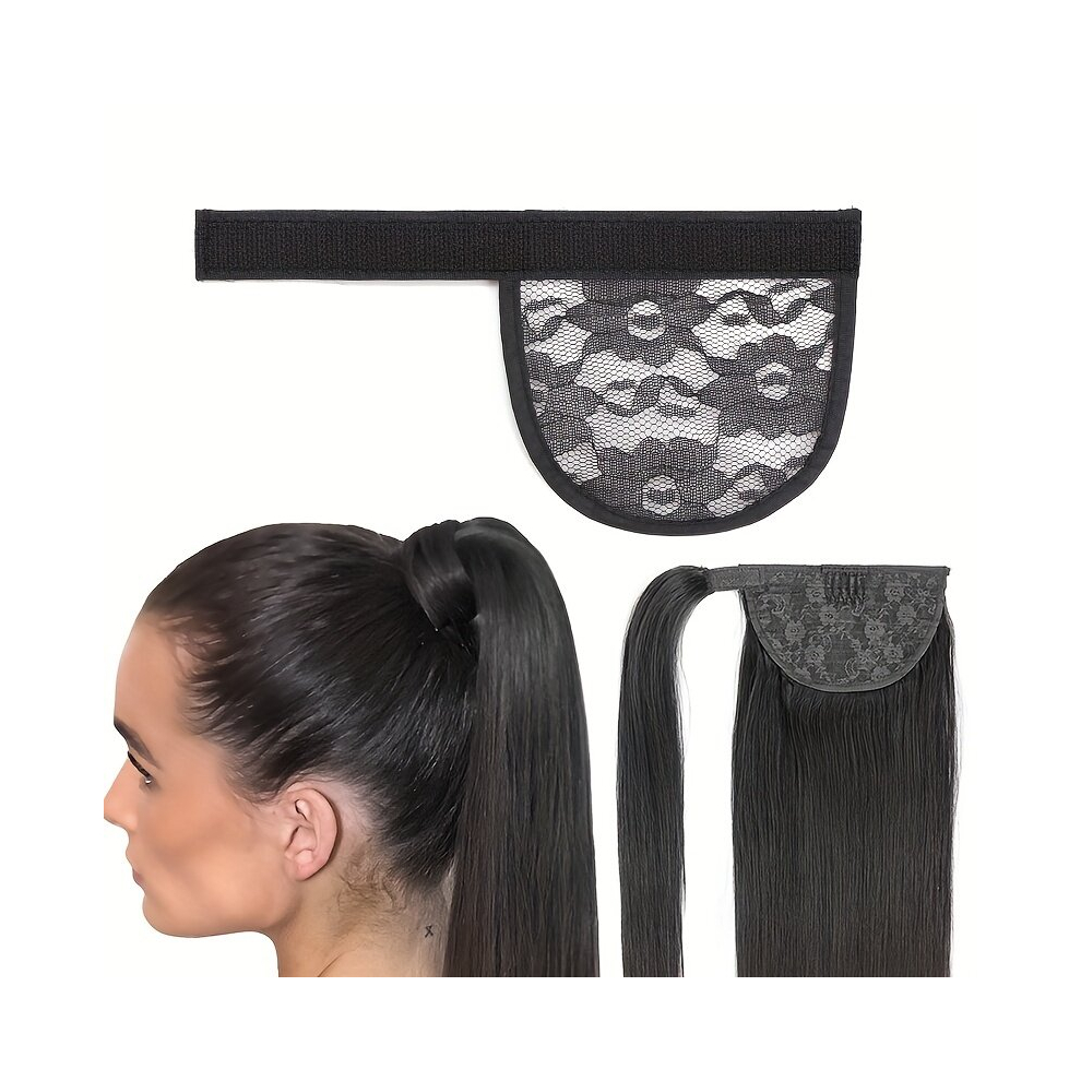 Ponytail Net Base Hair Net For Fixing Ponytail Hair Extension Pony Tail Weaving Net With Adjust Strap Lace Net For Ponytail Hair