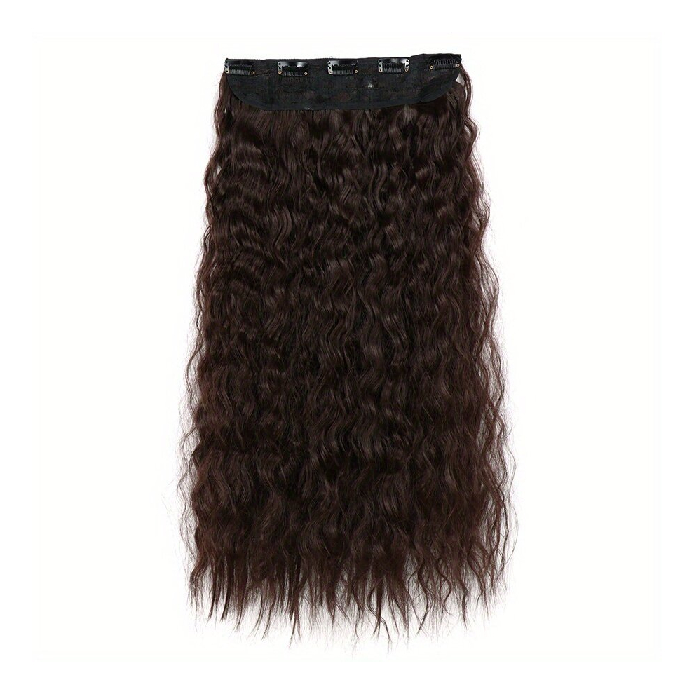 55 88 Cm Long Corn Wavy Hair Extenisons One Piece Hairpieces Synthetic Fiber 5 Clips In Hair Extensions For Women Girls