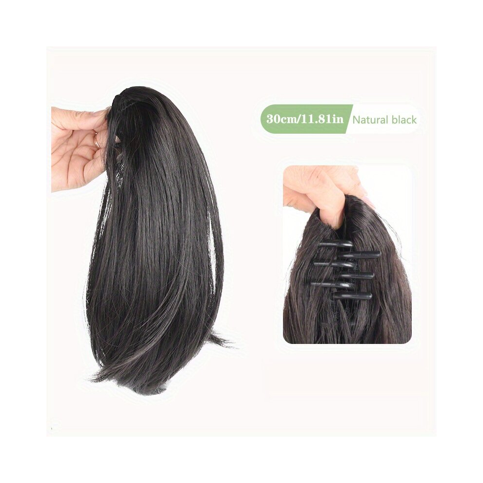 Synthetic Claw Clip Ponytail Hair Extensions Short Straight Natural Tail False Hair For Women Ponytail Hairpiece