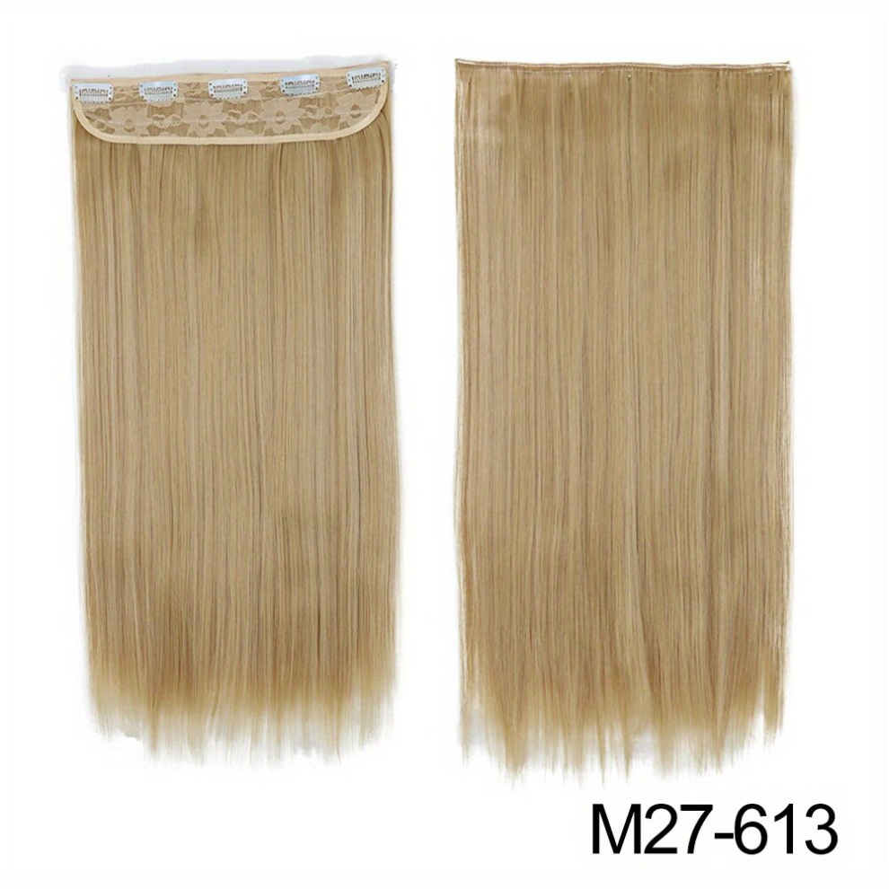 5clips Long Straight Hair Pieces Synthetic Clip In Hair Extensions Natural Looking For Daily Use