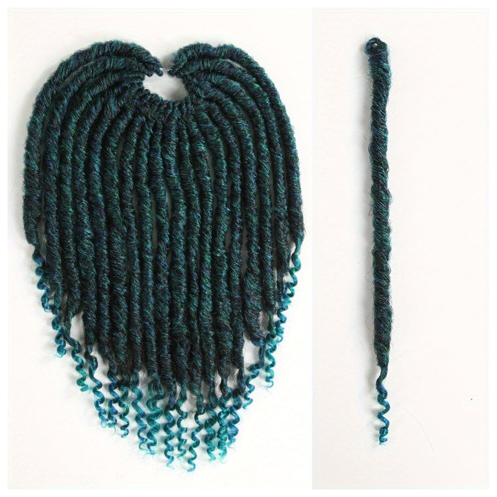 Unisex Multicoloured Ombre Dreadlock Braids Hair Pieces With Curly Ends Synthetic Crochet Hair Extensions Dreads 30