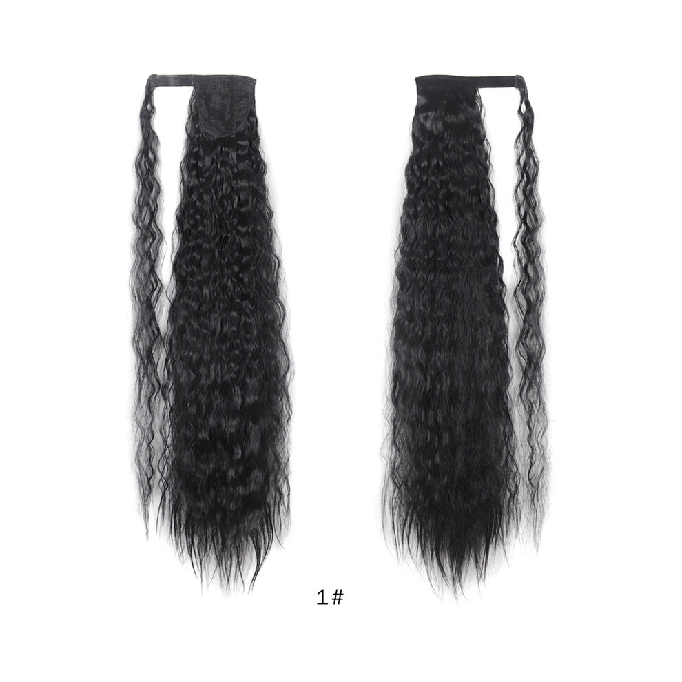 Heat Resistant Long Corn Wave Ponytail Extension Synthetic Hair Pieces for Women and Girls