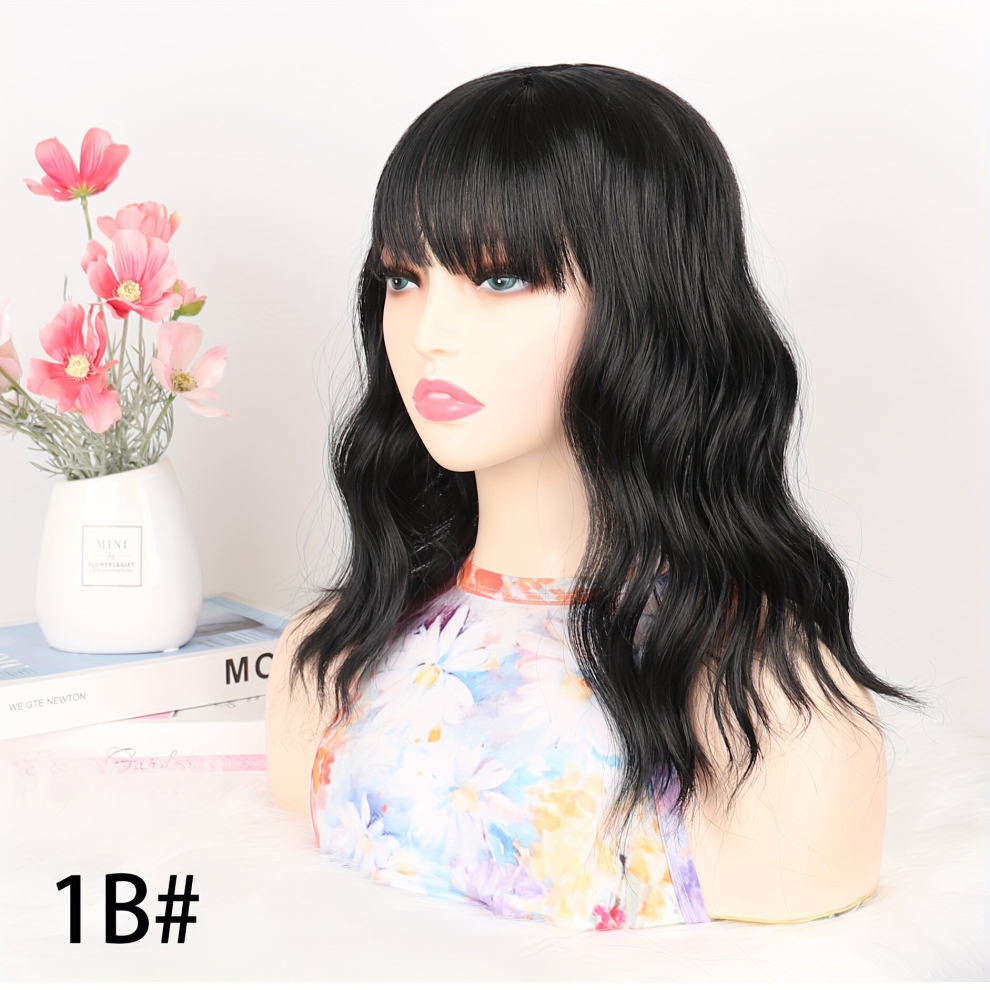 Unisex Multicoloured Curly Hair Top Toupee Clip In Synthetic Hair Extensions Replacement Closure Hairpiece Wigs With Bangs
