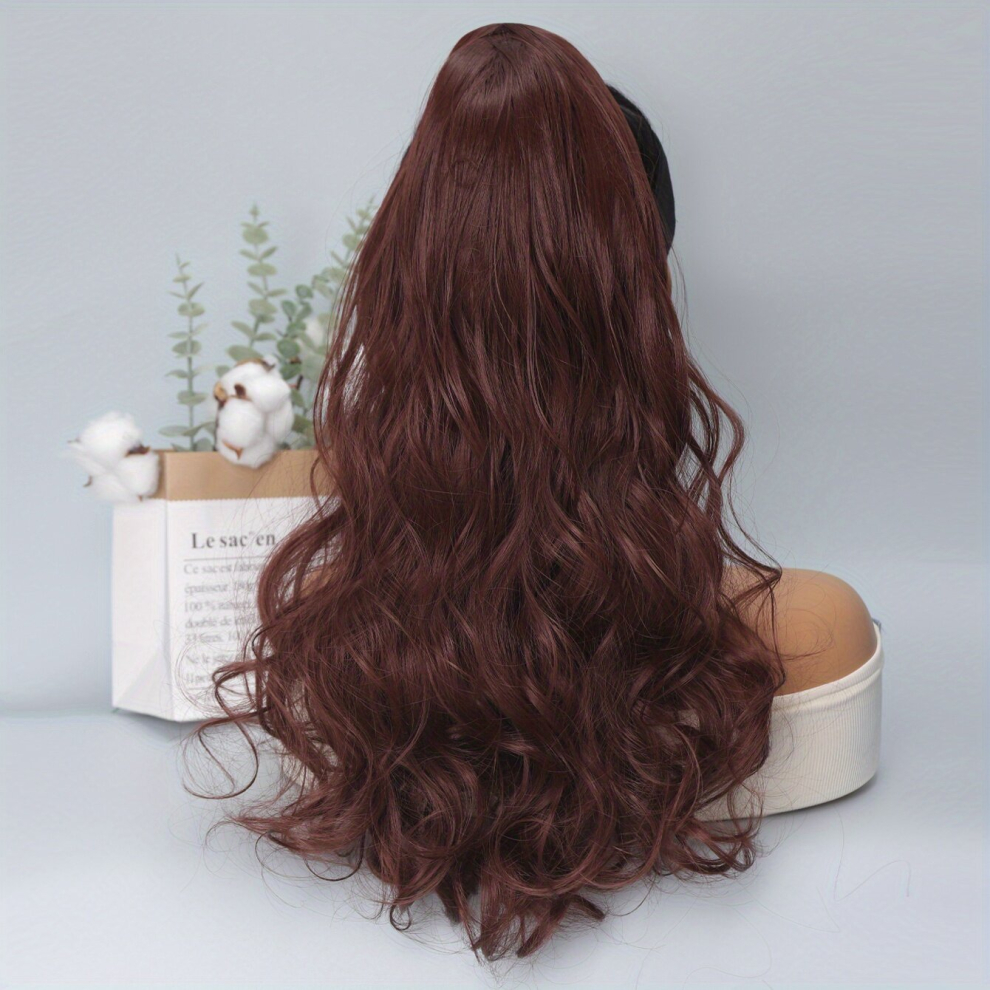 55 88 Cm Long Claw Clip In Curly Wavy Hair Extension Long Curly Ponytail Extensions For Women Girls Synthetic Fiber Hair Pieces