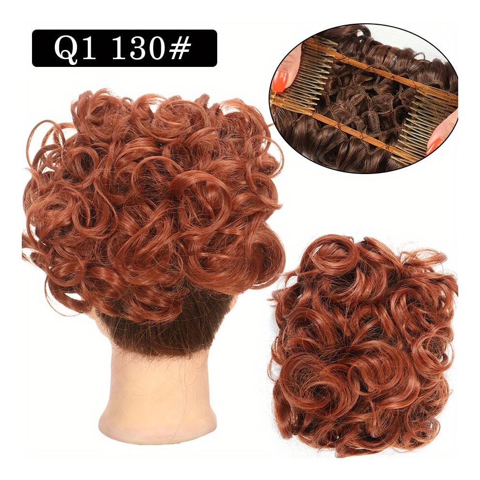 Short Messy Curly Hair Bun With Comb Hair Extension Easy Stretch Hair Combs Clip In Hair Bun Hair Piece For Women