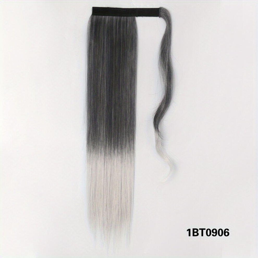 Synthetic Wrap Around Ponytail Extenisons 55 88 Cm Long Straigt Ponytail Extensions Synthetic Fiber Ponytail Extensions For Women