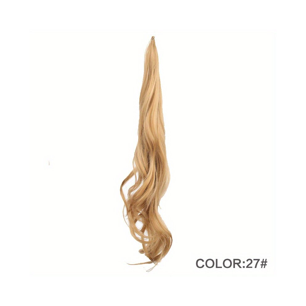 Synthetic Flexible Steel Wire Wrap Around PonyTail Long Curly Ponytail Hair Extensions Blonde Ponytail Hairpieces For Women