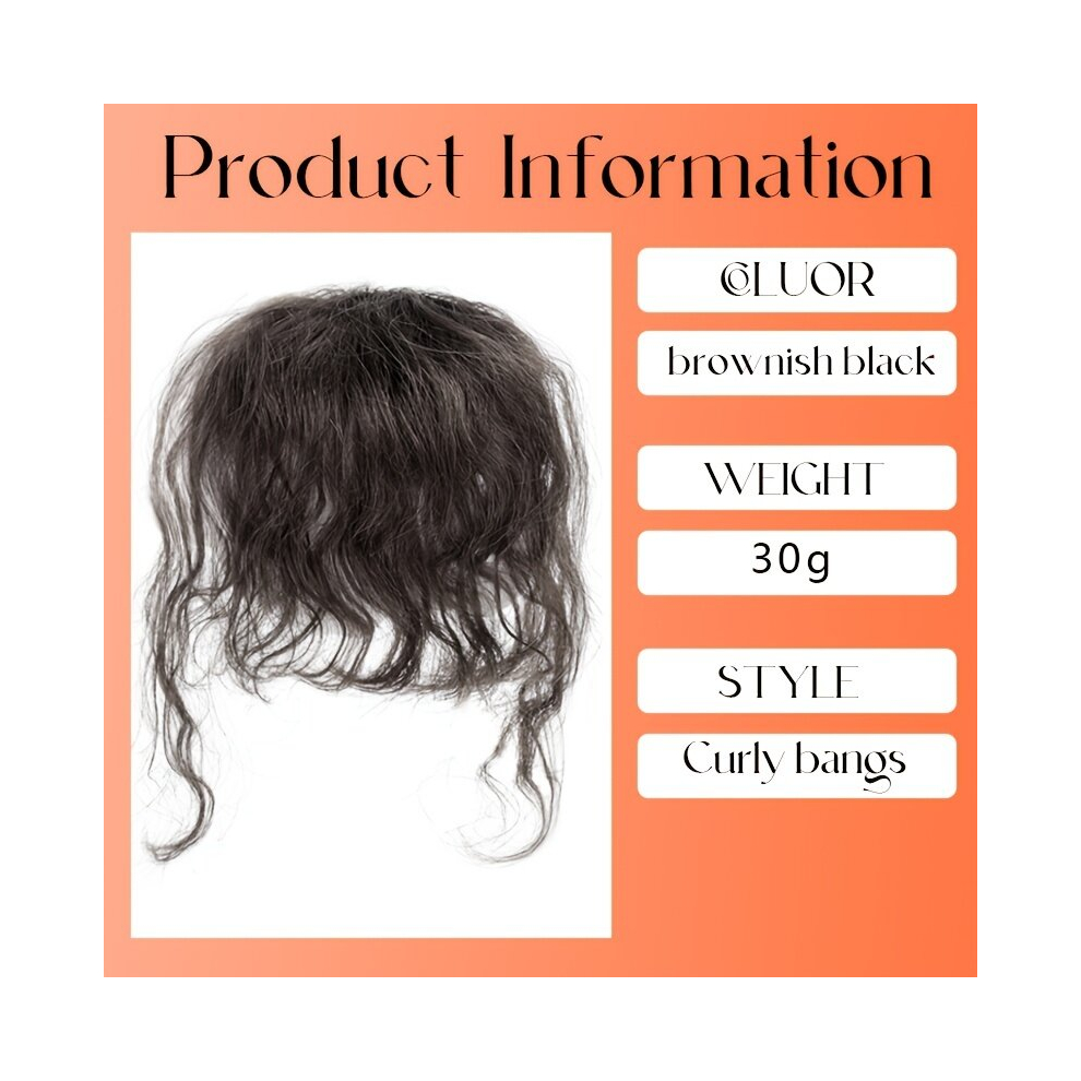 Unisex Multicoloured Curly Human Hair Bangs With Sideburns Human Hair Clip In Hair Extensions Natural Looking For Daily Use
