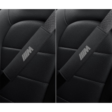 BMW Suede Seat Belt Shoulder Covers - Alcantara Comfort, Protective Cover for 1/3/5/7 Series and X5/X3/X2/X1 (Pair, Black)