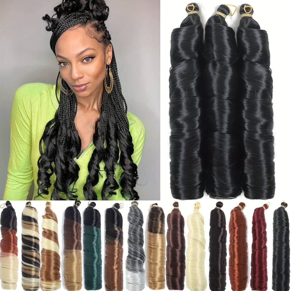 Curly Box Braids Crochet Hair Pre Looped Long Goddess Box Braid Crochet Hair For Women French Curl Crochet Braids With Curly Ends 55 88 Cm 1B