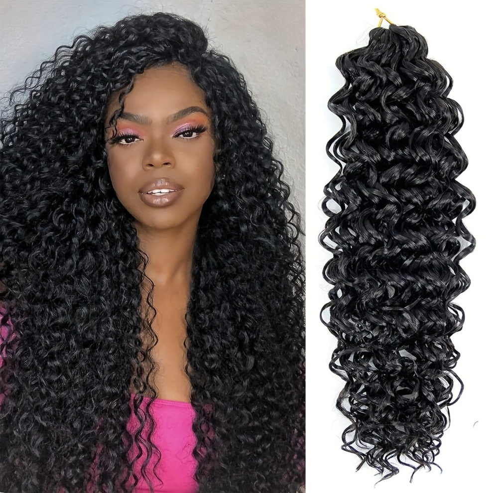 1 Pack Curl Crochet Hair 45 Water Wave Crochet Hair Ombre Synthetic Bohemian Crochet Braid Deep Wave Braiding Hair Extensions