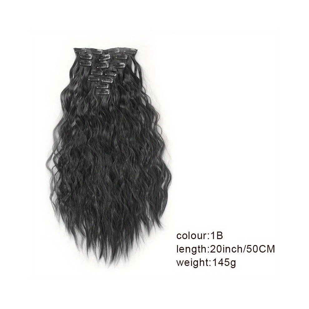 7pcs set Long Wavy Hair Pieces Synthetic Clip In Hair Extensions Natural Looking For Daily Use
