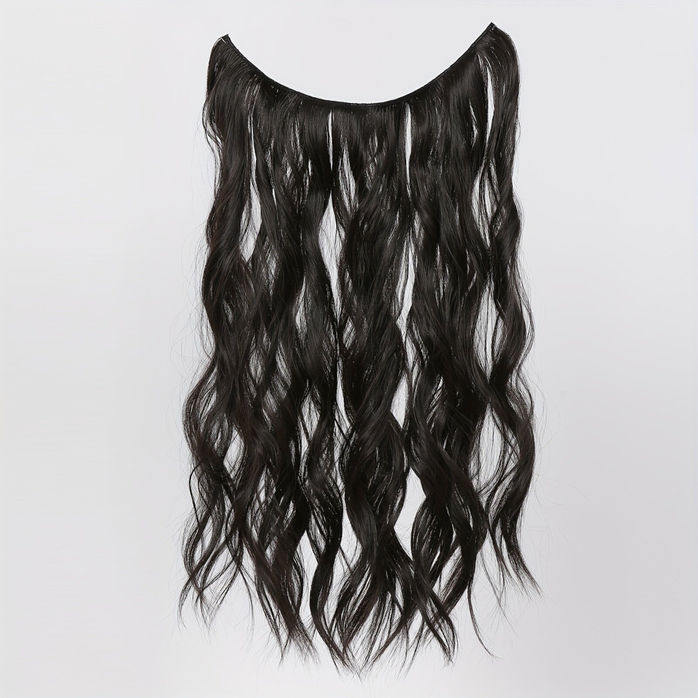 Long Wavy Hair Pieces Synthetic Fishing Line Hair Extensions Natural Looking For Daily Use