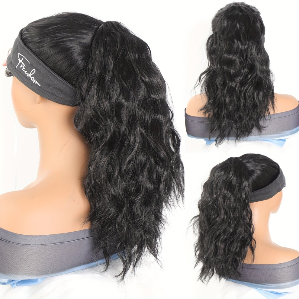 Curly Ponytail Extension Drawstring Womens Water Wave Synthetic Ponytail Drawstring Water Wave Short Ponytail 35 56 Cm