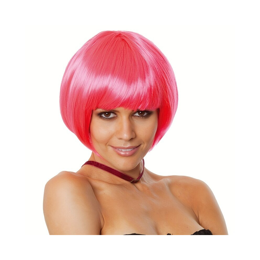 Costume Wigs Short Straight Bob Wig With Bangs Synthetic Wig Beginners Friendly Heat Resistant For Halloween Cosplay Party
