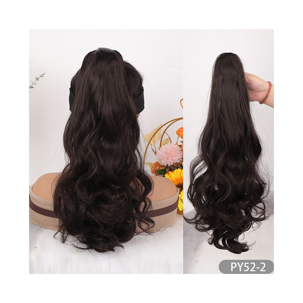 Unisex Multicoloured Claw Ponytail Long Curly Wavy Ponytail Extensions Synthetic Clip In Hair Extensions Natural Looking For Daily Use