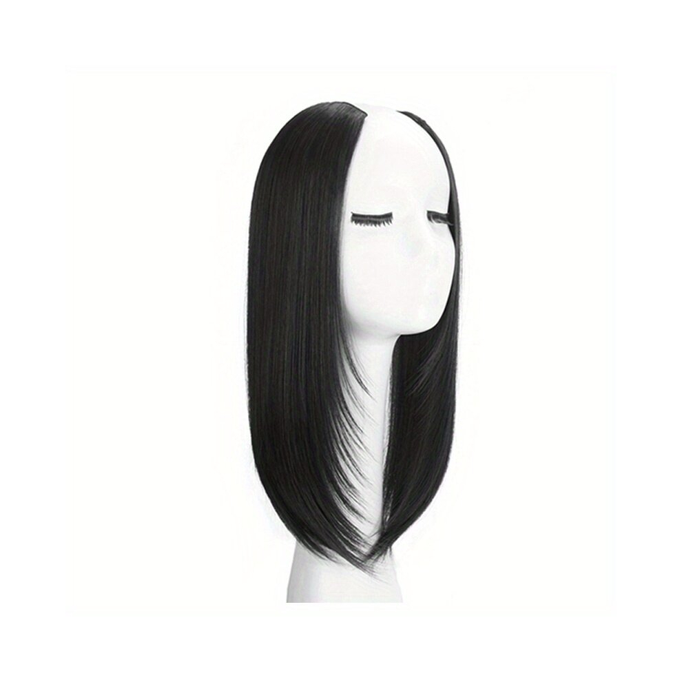 Synthetic Straight Clip In Hair Extensions Heat Resistant Fiber Hair Piece U Shaped Clip In Hair Extension