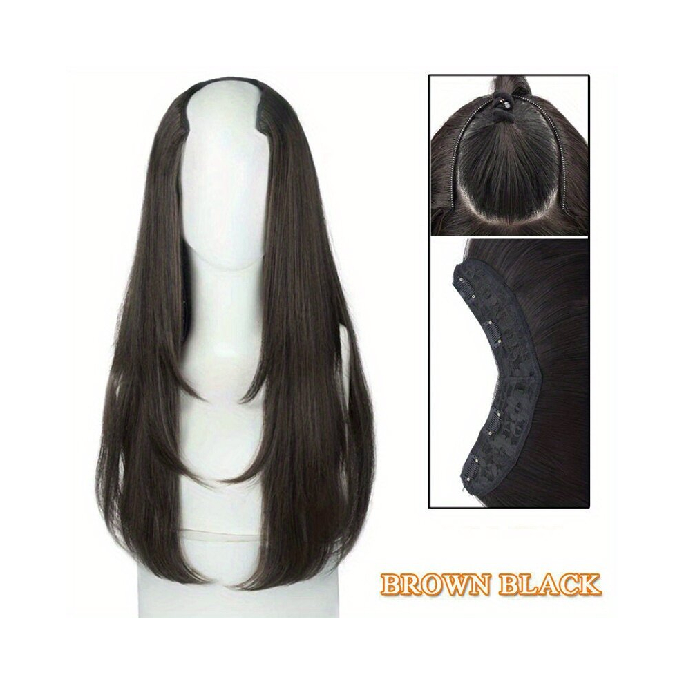 U shaped Hair Extensions Clip In Hair Extension Long Wavy Hair Piece Synthetic Layered Hair Extensions For Women 55 88 Cm