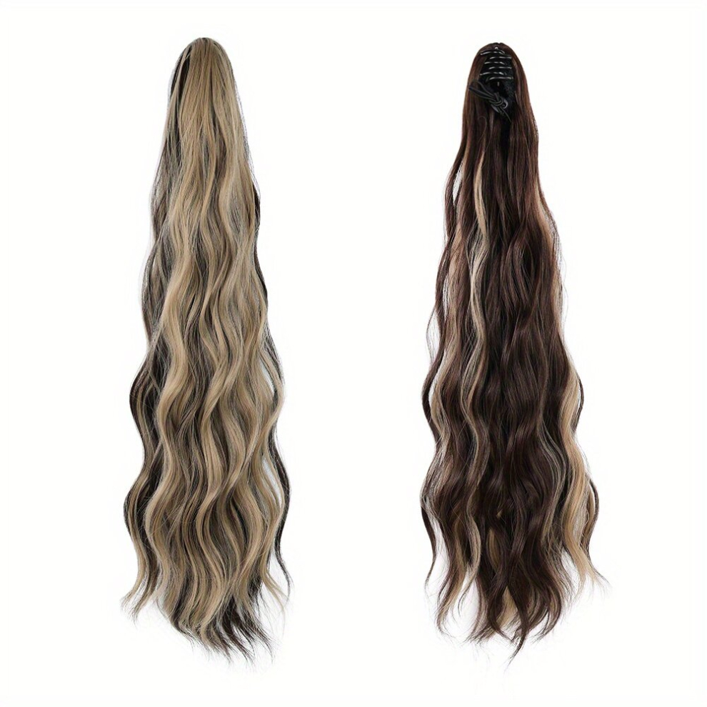 Claw Clip Ponytail Extensions For Women 55 88 Cm Long Wavy Ponytail Extensions Fluffy Synthetic Ponytail Hairpiece Natural Soft Daily Use