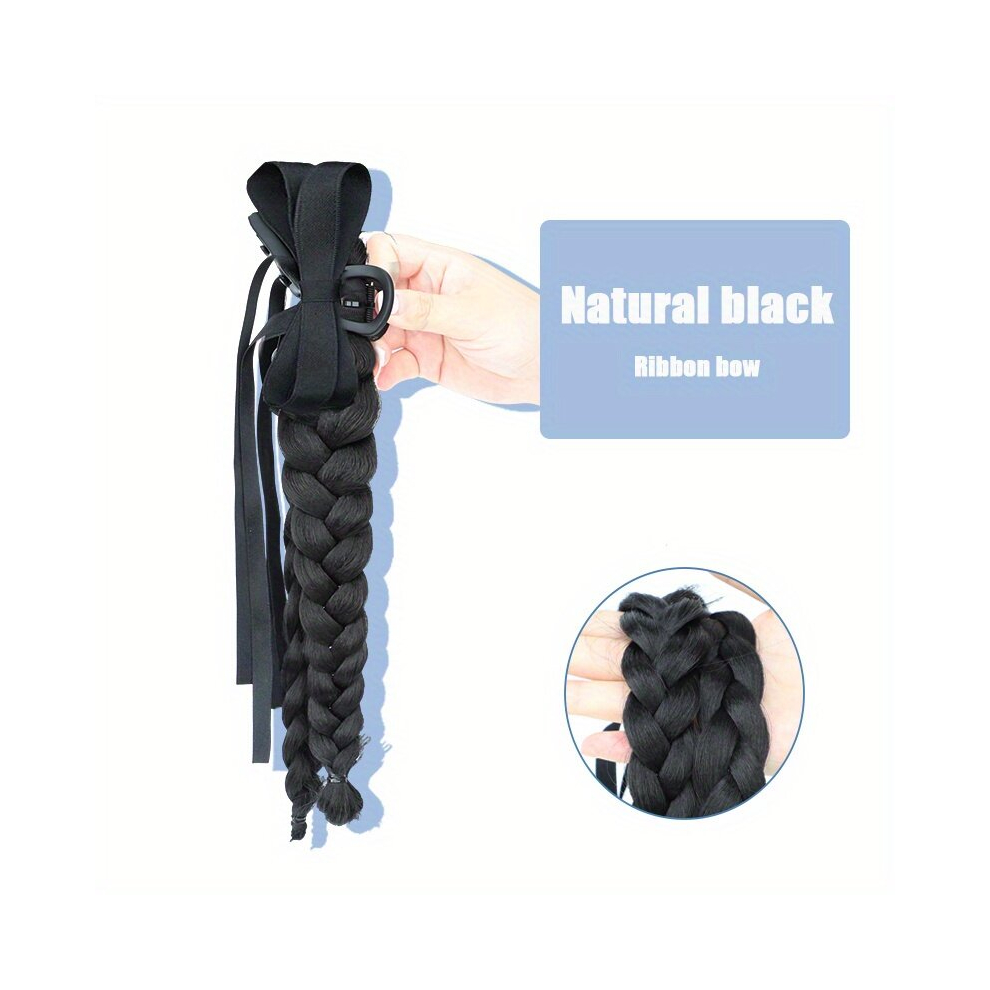 Claw Ponytail Braided Ponytail Extensions Synthetic Clip In Hair Extensions Natural Looking For Daily Use