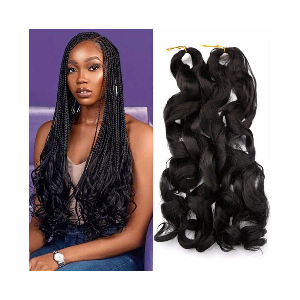 1pcs Synthetic French Curl Loose Wave Braiding Hair Extensions 55 75g Pre Stretched Spiral Curls Ombre Crochet Hair Extensions For Women