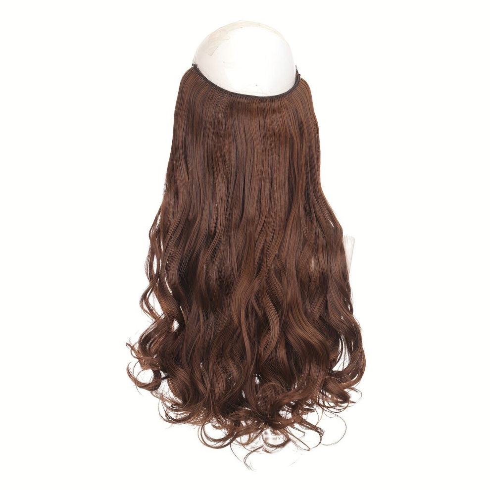 Hair Extensions Invisible Wire Wavy Curly Long Synthetic Hairpieces For Women Headband Heat Friendly Fiber No Clip