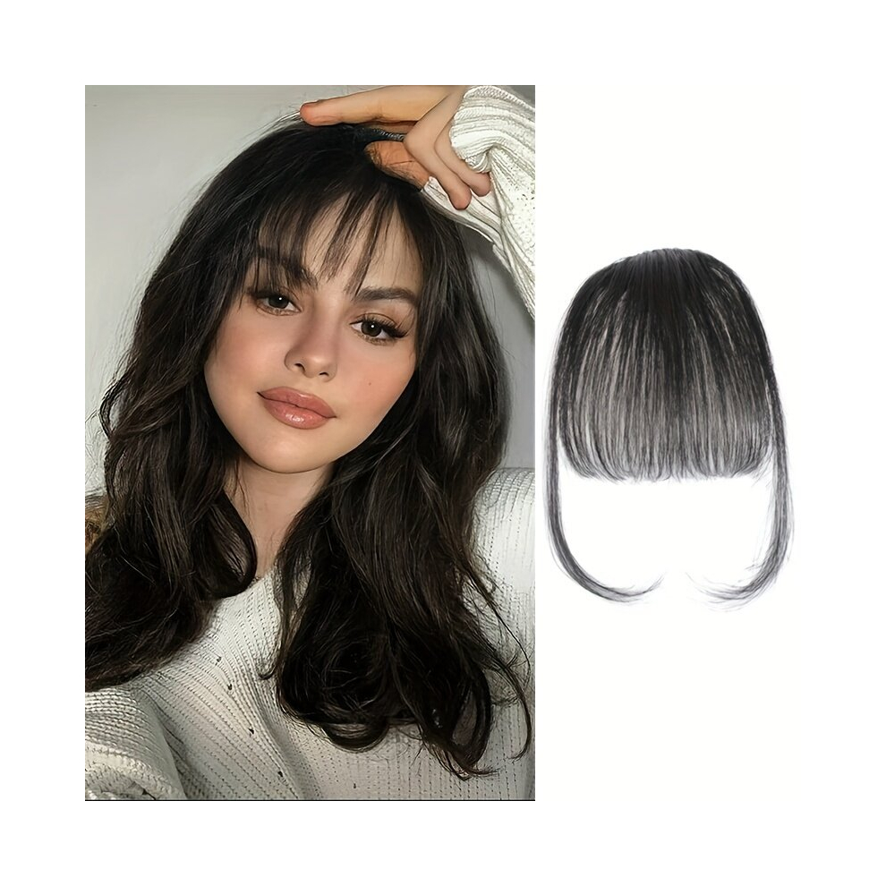 Unisex Multicoloured Clip In Bangs Human Hair Extensions Air Bangs Wispy Bangs Clip In Hair Extensions Air Bangs Fringe With Temples Hairpieces For Women Girls Curved Bang