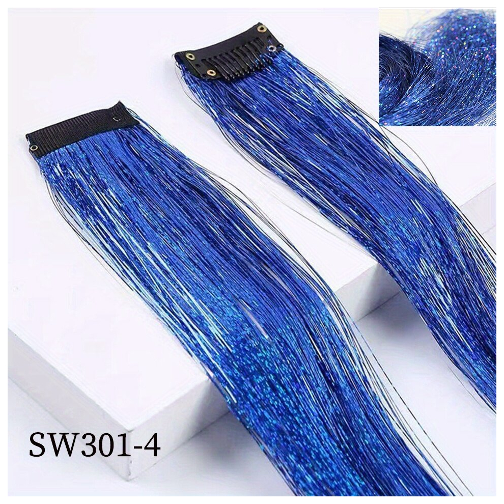 Y2K Tinsel Hair Extension 60 96 Cm Synthetic Clip In Hair Extensions Colored Seamless Hair Extensions