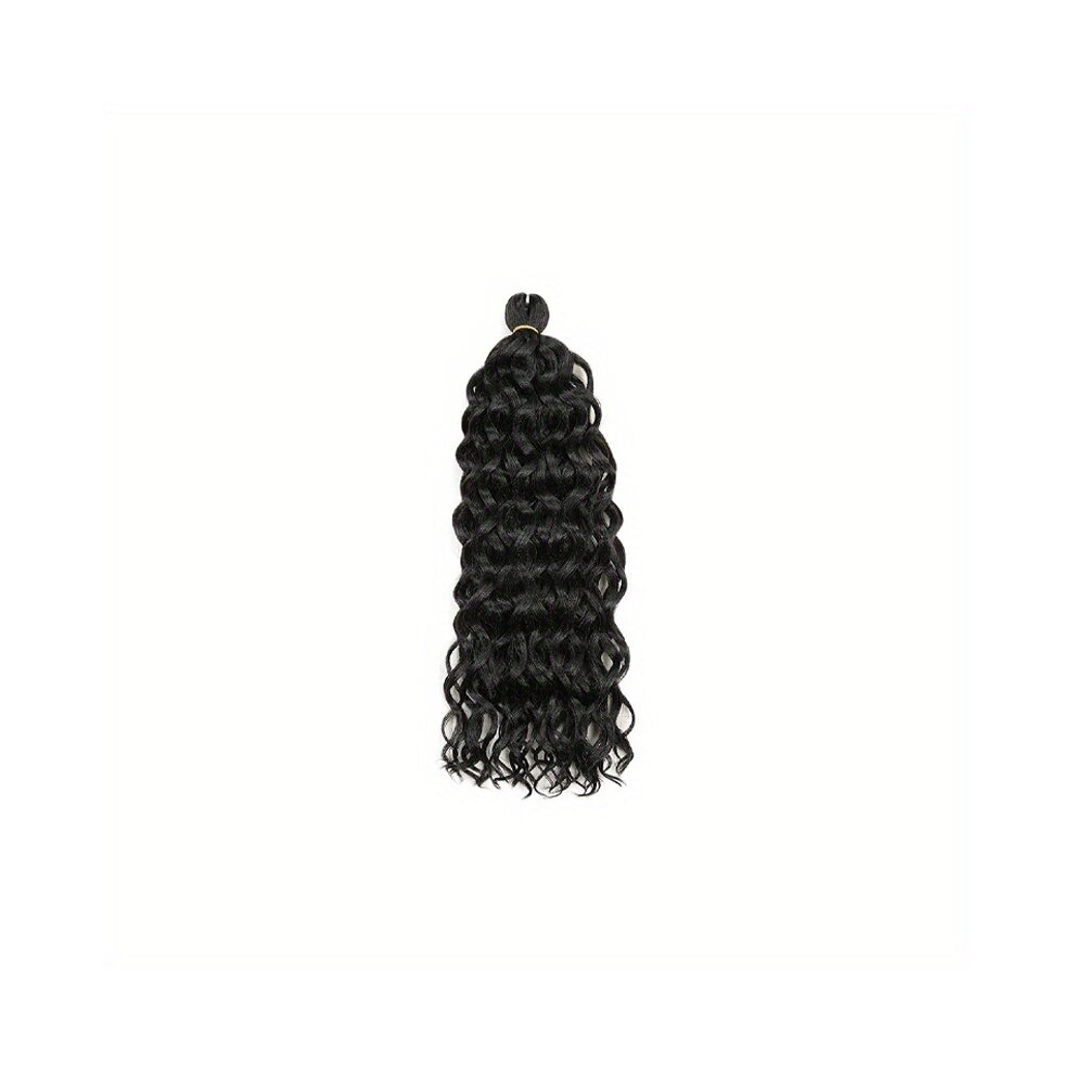 Unisex Black 50 8 Cm Ocean Wave Crochet Wavy Hair Extensions Crochet Hawaii Curly Braiding Hair Extensions For Women