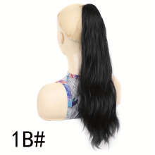 Water Wave Synthetic Hair Claw Ponytail Clip On Hair Extension Brown Hair Piece Wig For Women1B 55