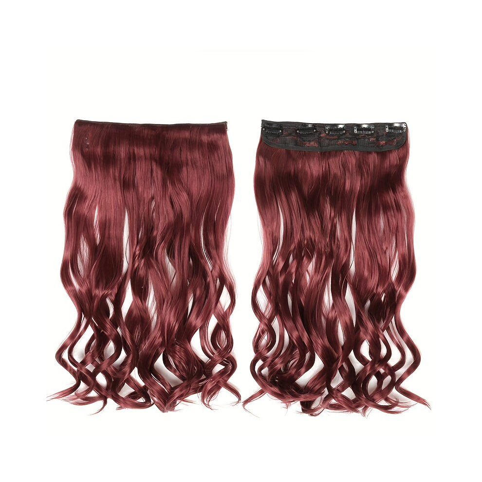 5clips Long Curly Hair Pieces Synthetic Clip In Hair Extensions Natural Looking For Daily Use