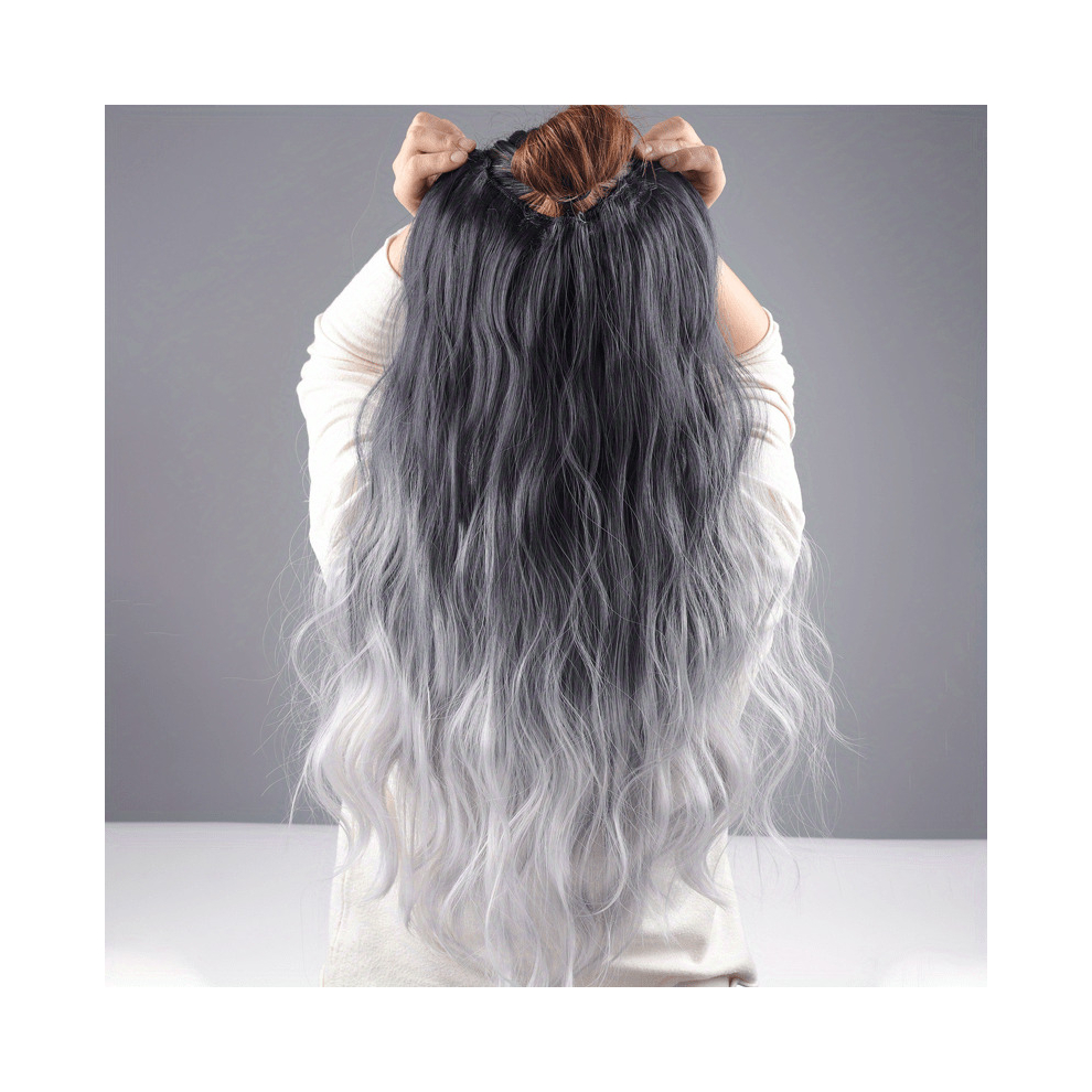 V shaped Gradient Water Wave Synthetic Clip In Hair Extension