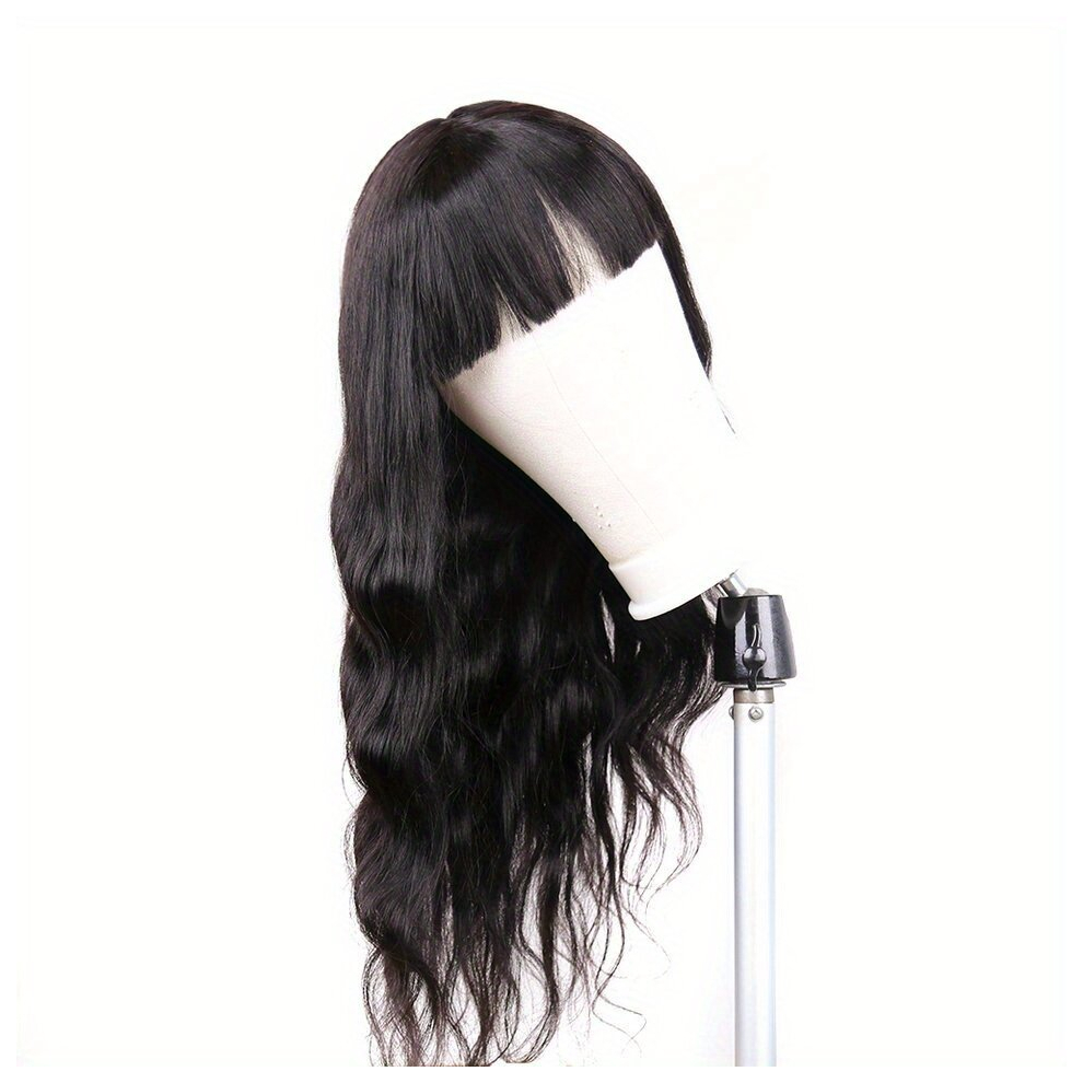 Body Wave Hair Wig With Bangs Brazilian Virgin Human Hair Wigs Full Machine Wig With Bangs For Women Girls