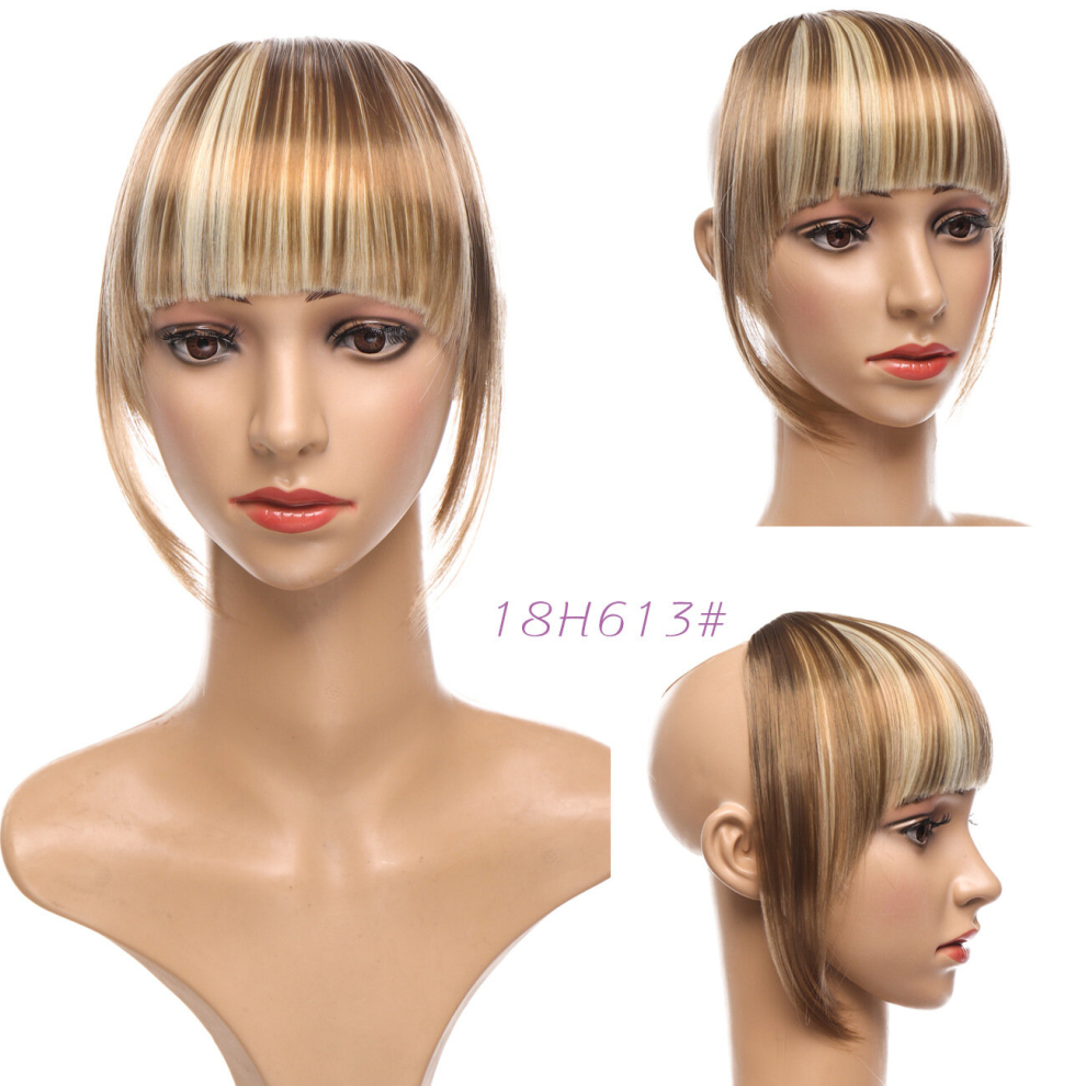 Unisex Multicoloured Wig With Front Clip Fringes With Sideburns Flat Neat Bangs For Everyday Wear