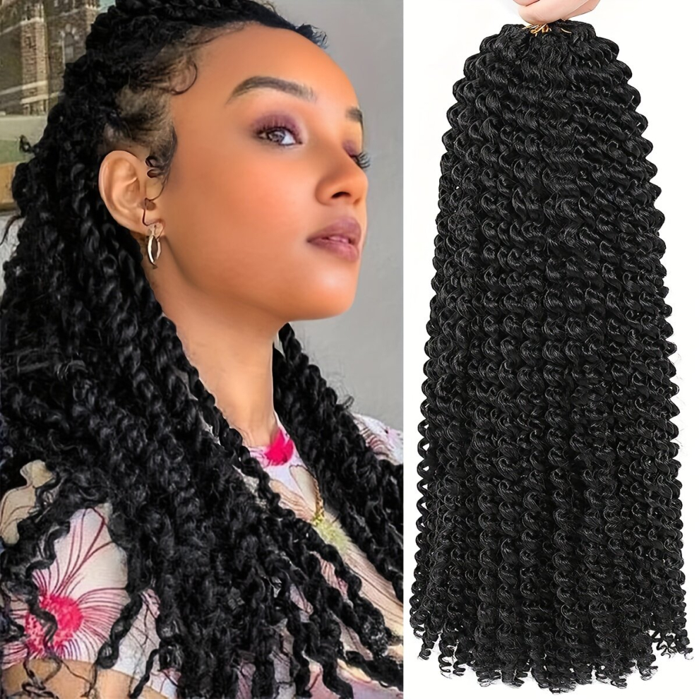 Passion Twist Hair 18 Inch Water Wave Crochet Hair 1 Pack Passion Twists Braiding Hair Long Bohemian Synthetic Hair Passion Twist Hair Extensions