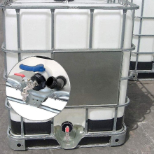Brass IBC Tank Adapter with Tap, 1/2in BSP, S60x6 Buttress, Snap-On Hose Connector for 1000L Water Tanks
