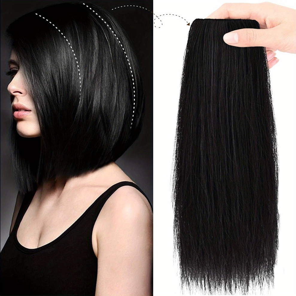 Unisex Multicoloured 3Pcs Hair Toppers For Women Synthetic Clips In Hair Extension With Thinning Hair Dark Brown Invisible Hairpieces For Adding Hair Volume Daily Use