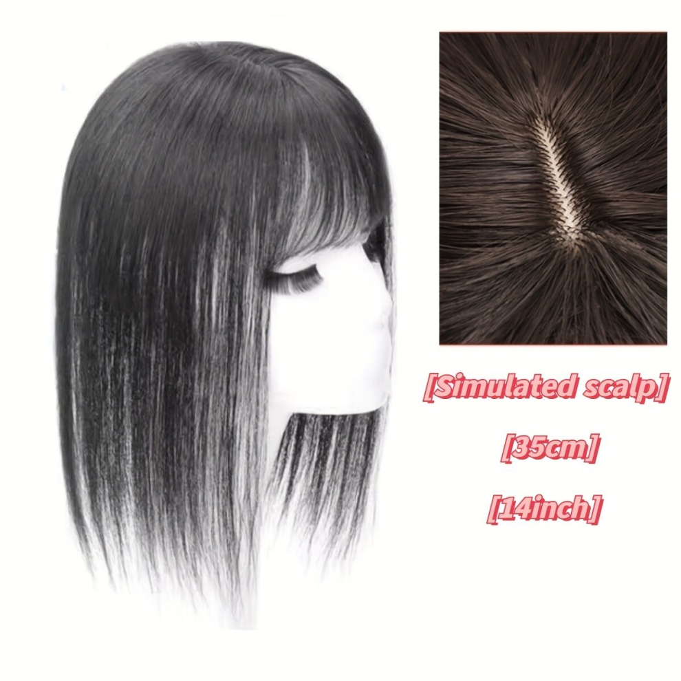 Unisex Multicoloured Topper With Hair Bangs Human Hair Clip In Hair Extensions Natural Looking For Daily Use
